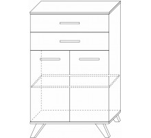 Гостиная Вега Скандинавия 3 (глянец, белый + дуб каньон)