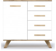 Комод 900 Вега Скандинавия (глянец, белый + дуб каньон)