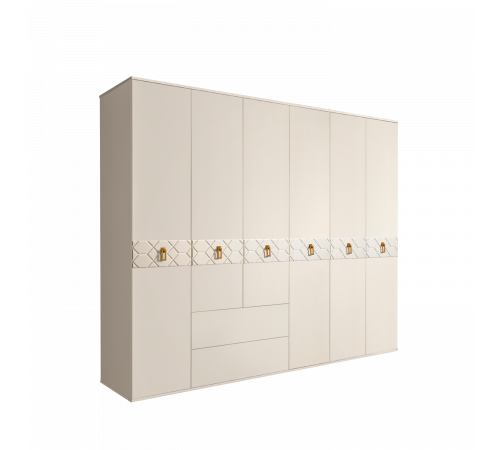 Шестистворчатый шкаф для одежды с ящиками Богемия Фарфале (Bogemia Farfalle) БМШ2/61 (Fа)