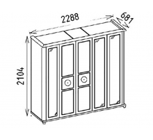 Шкаф платяной 5-ти дверный Мистраль (Mistral) MIST-33
